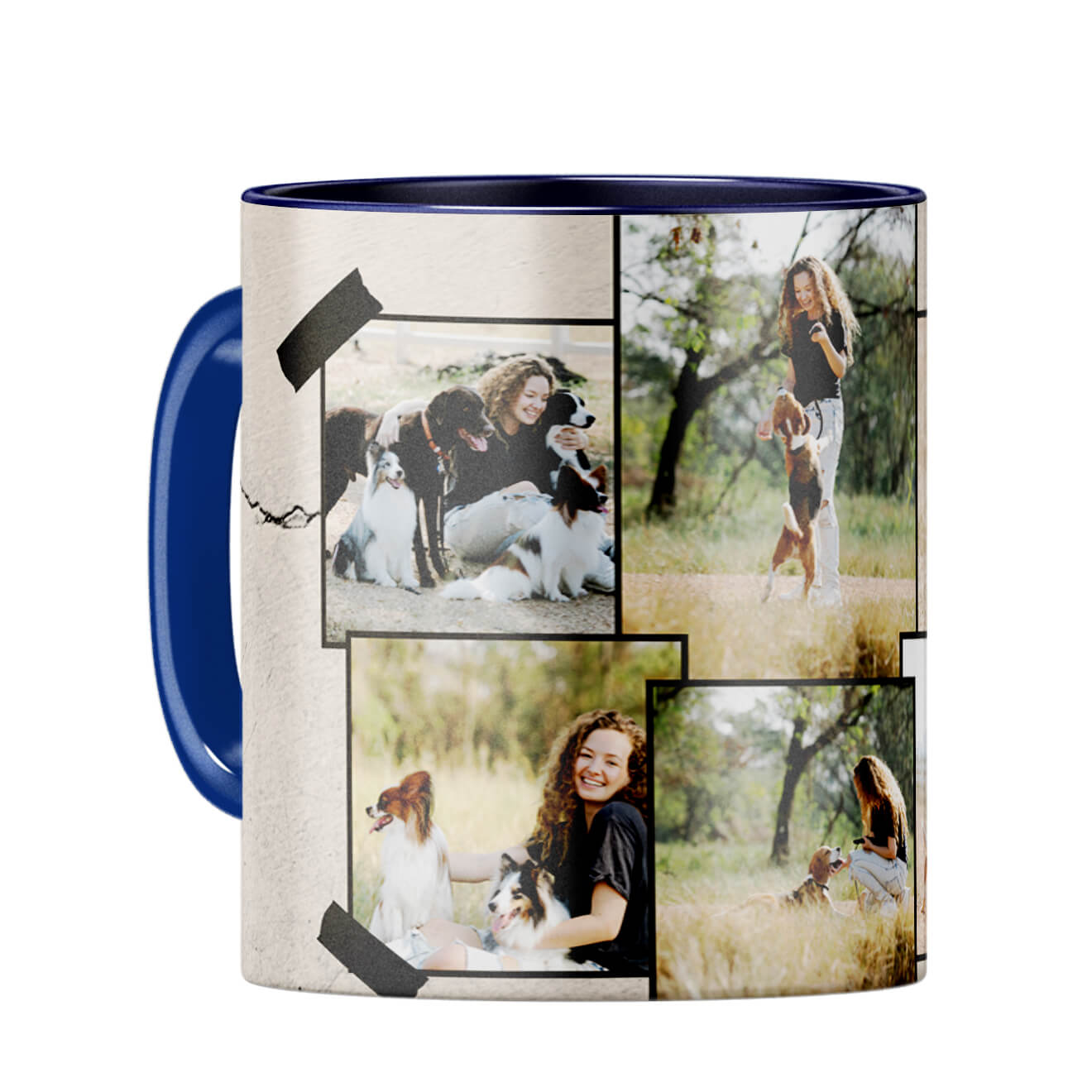 Six Special Photos Coffee Mug Dark Blue