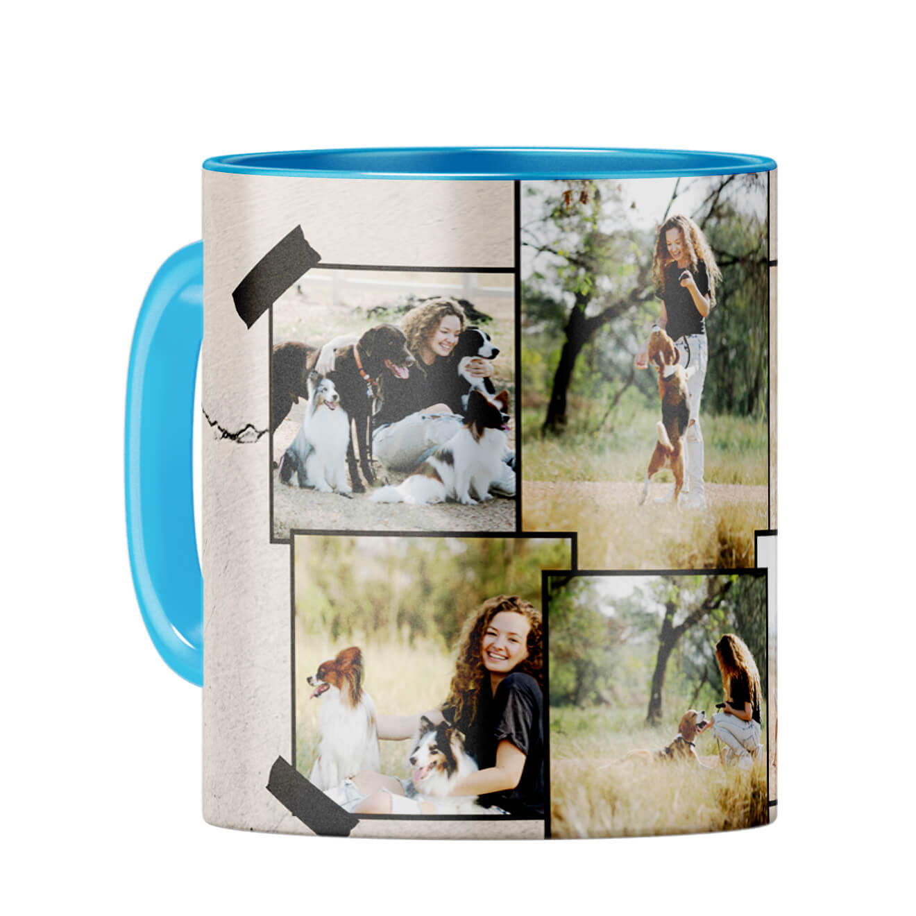 Six Special Photos Coffee Mug Light Blue