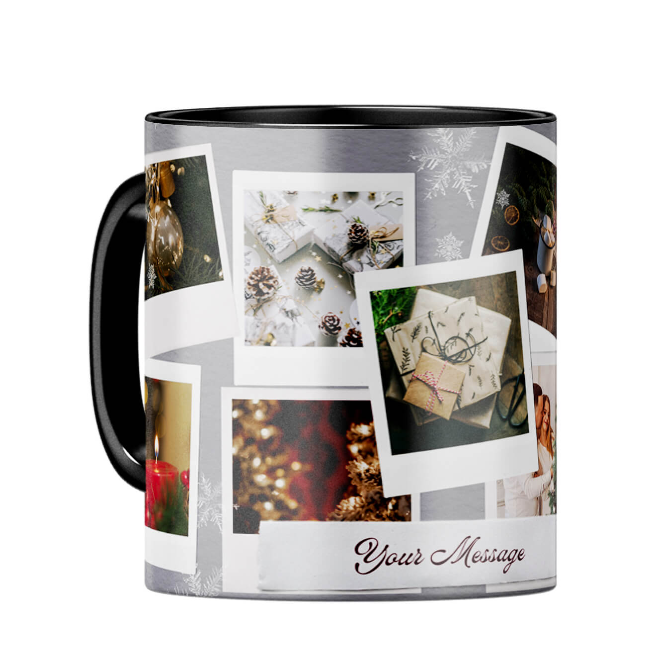Special Message with Photos Coffee Mug Black