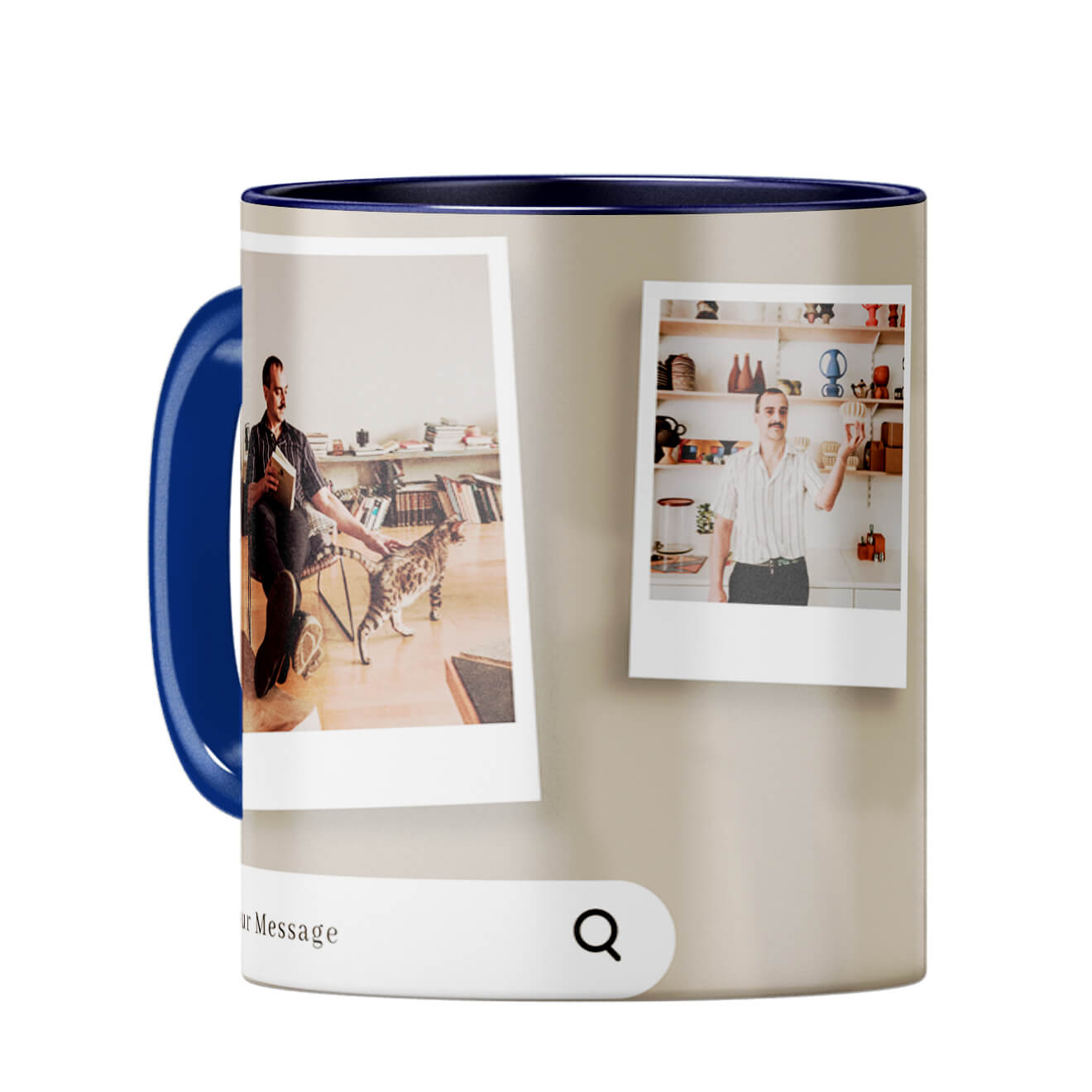 Special Message with Special Photos Coffee Mug Dark Blue