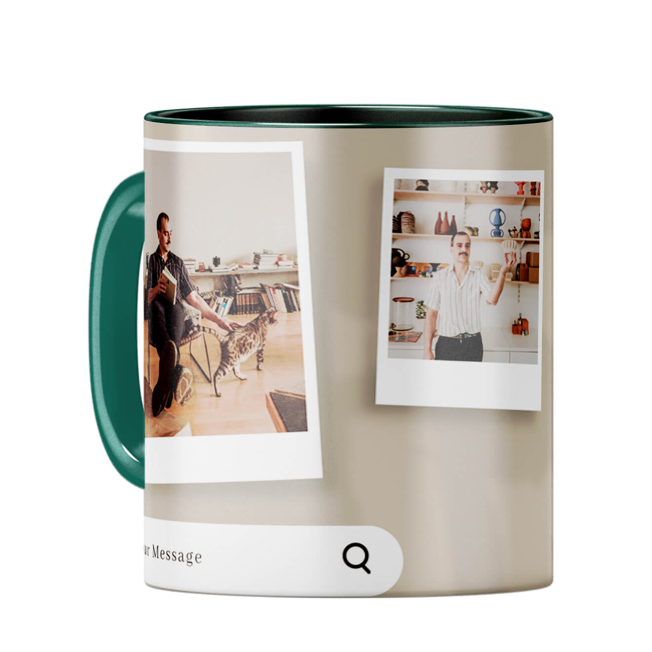 Special Message with Special Photos Coffee Mug Dark Green