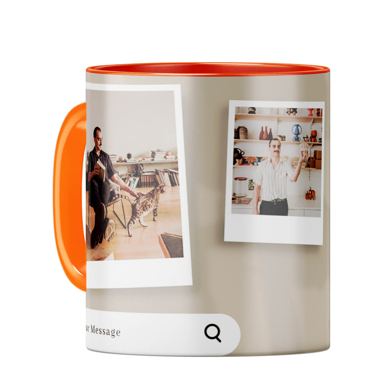 Special Message with Special Photos Coffee Mug Orange