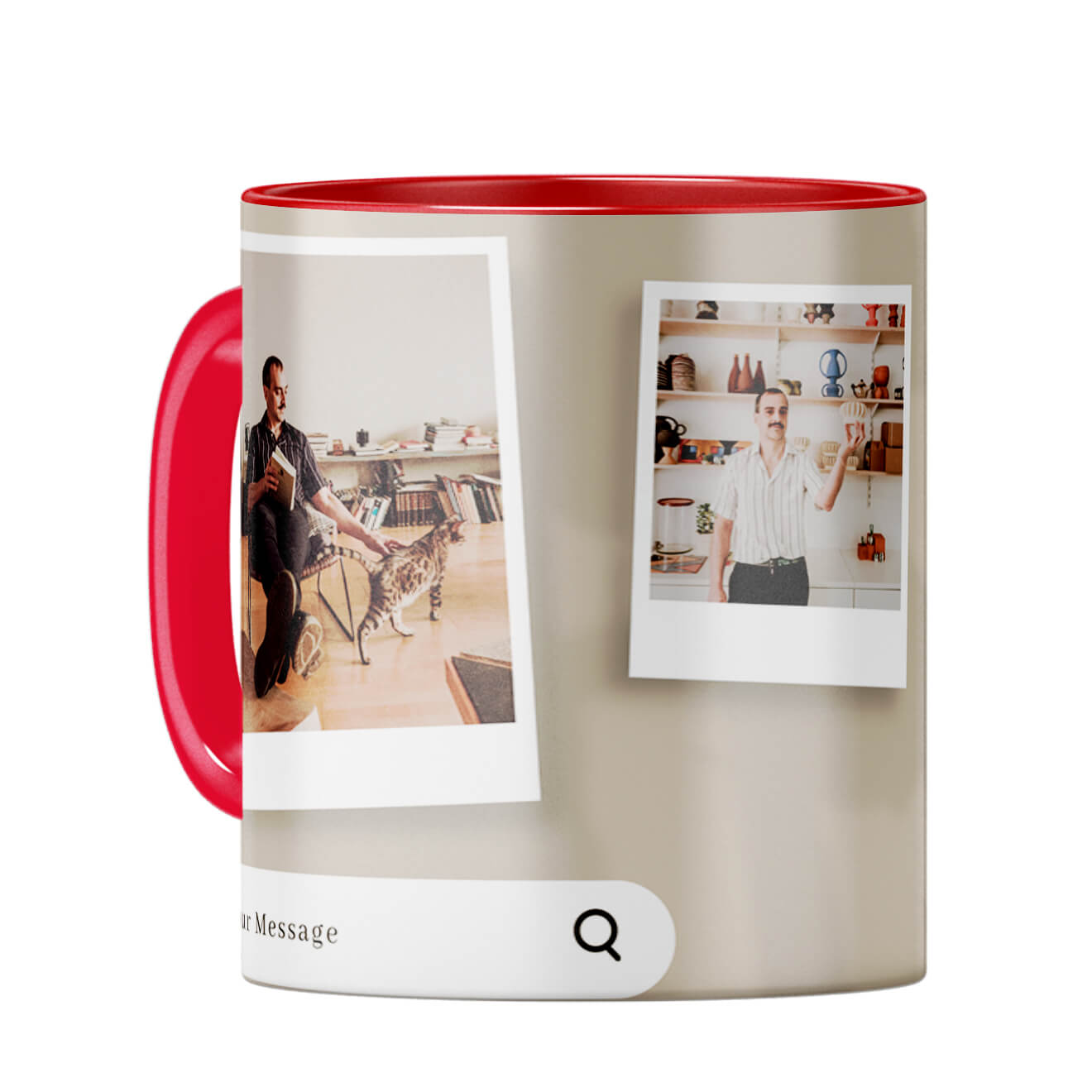 Special Message with Special Photos Coffee Mug Red