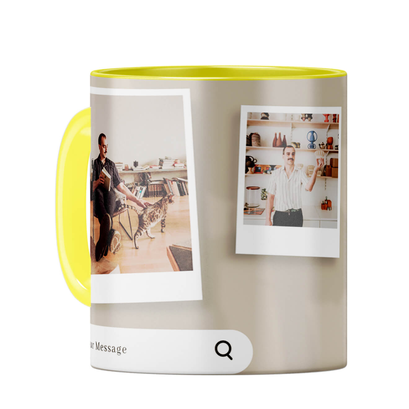 Special Message with Special Photos Coffee Mug Yellow