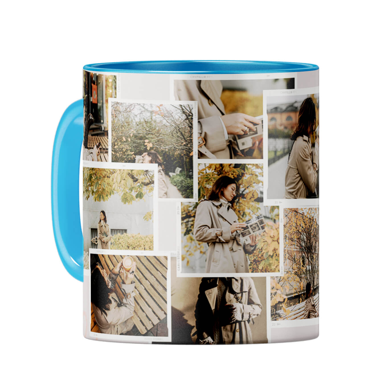 Special Moments Collage Coffee Mug Light Blue
