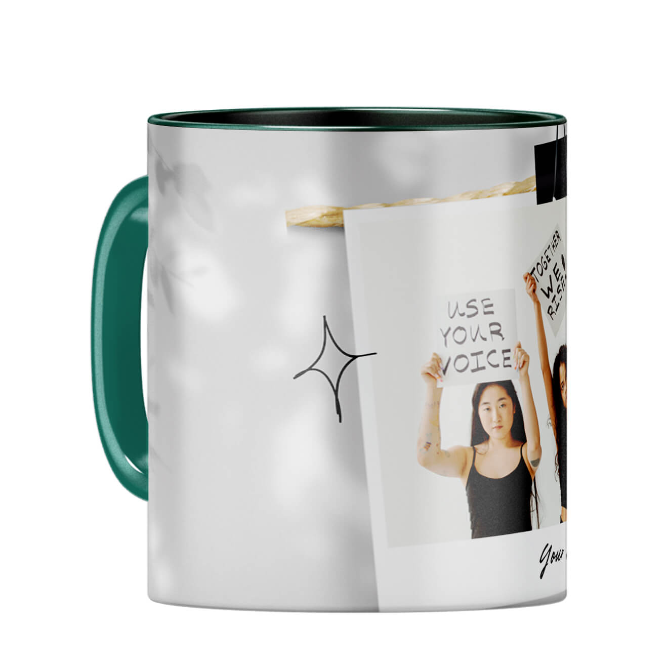 Special Photo with Message Coffee Mug Dark Green