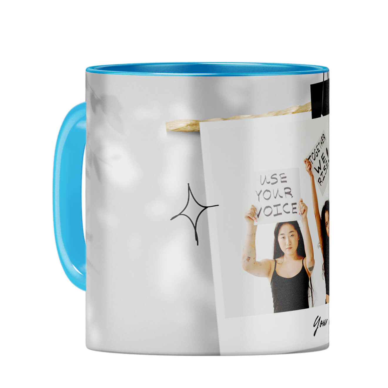 Special Photo with Message Coffee Mug Light Blue