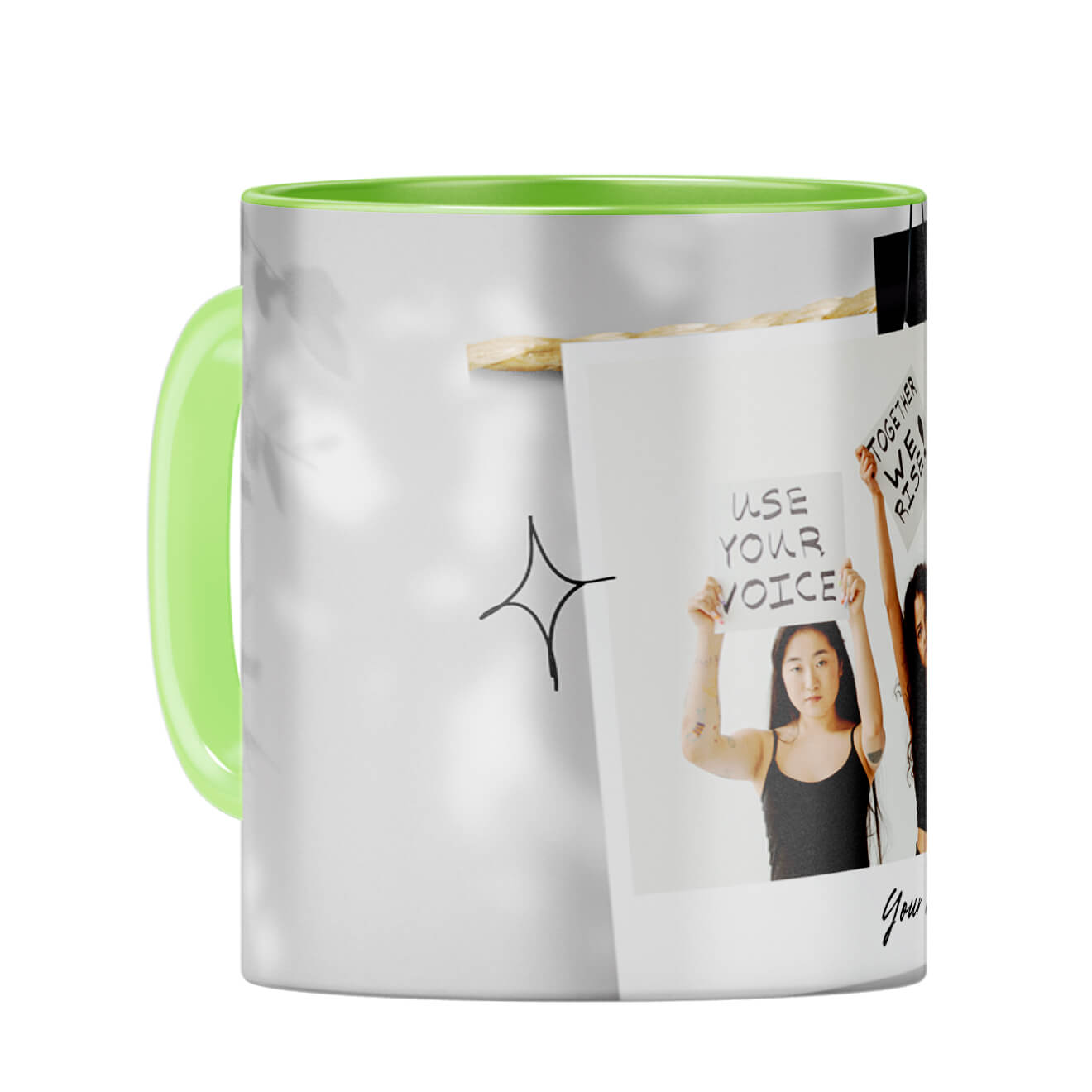 Special Photo with Message Coffee Mug Light Green