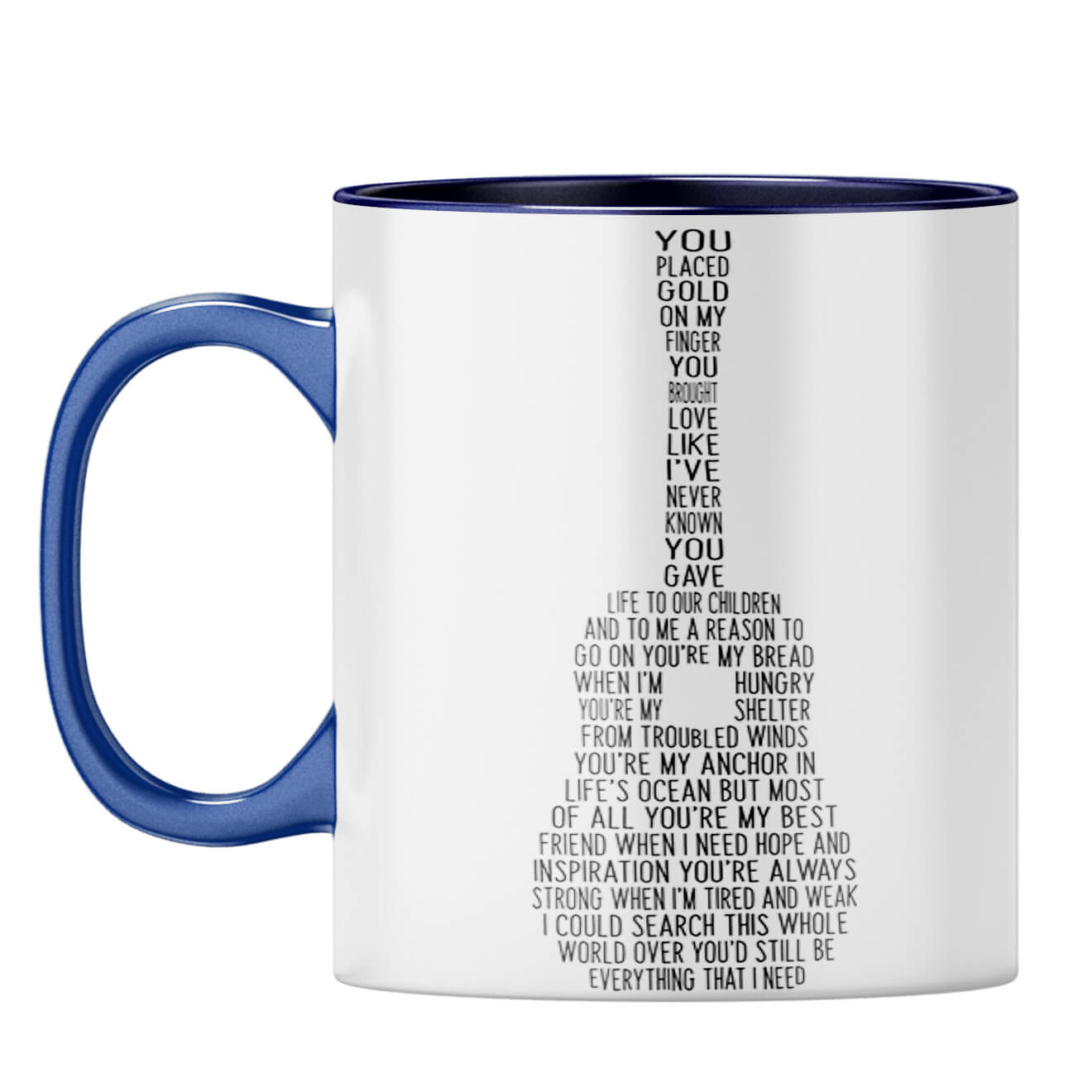 Spouse Friend Guitar Coffee Mug Dark Blue