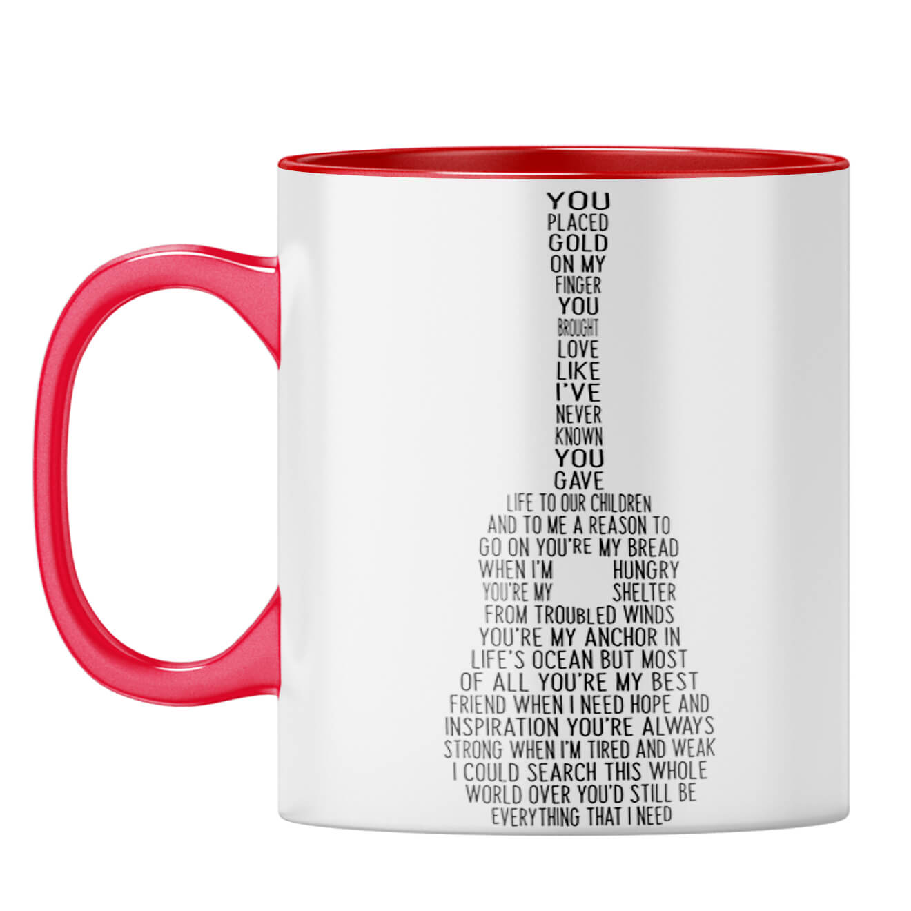 Spouse Friend Guitar Coffee Mug Red