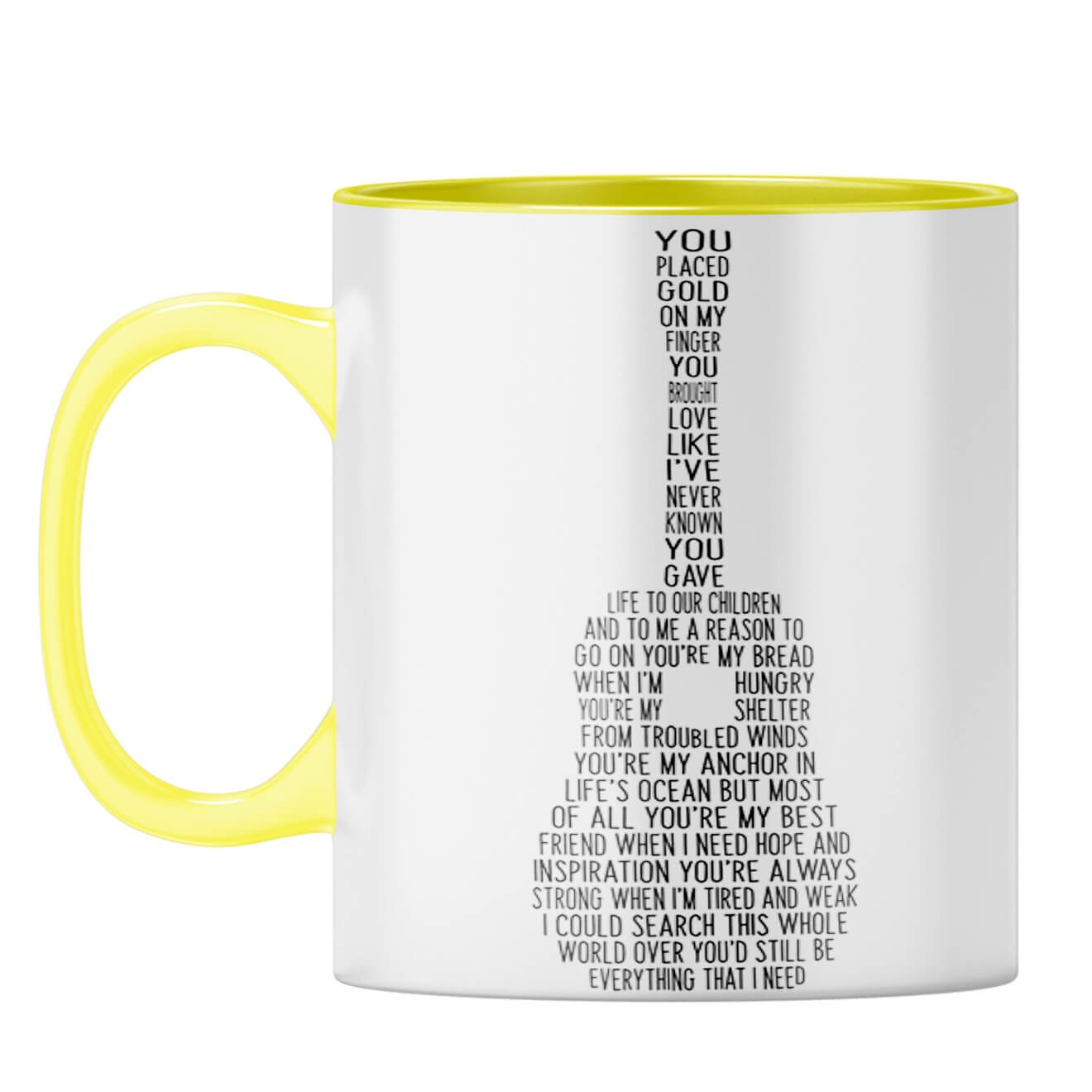 Spouse Friend Guitar Coffee Mug Yellow