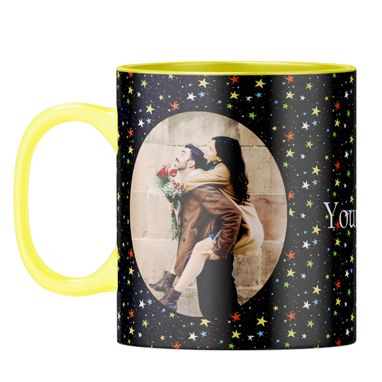 Stars and Photo Coffee Mug Yellow