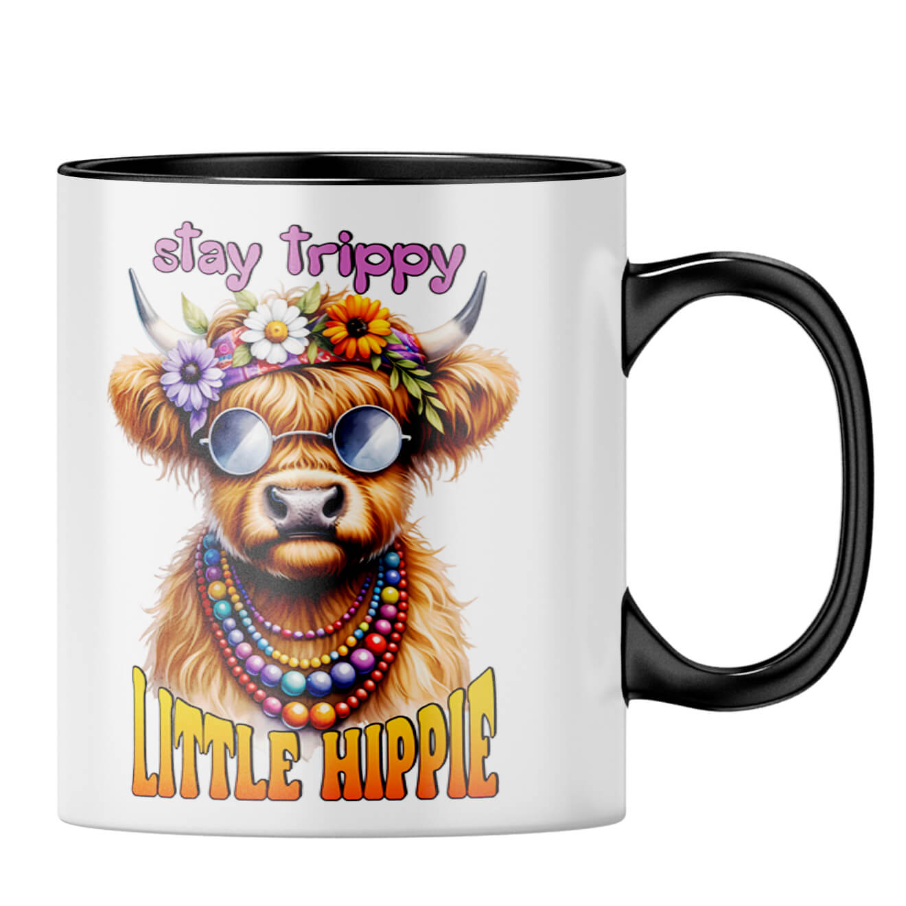 Stay Trippy Little Hippie Coffee MugB-Black