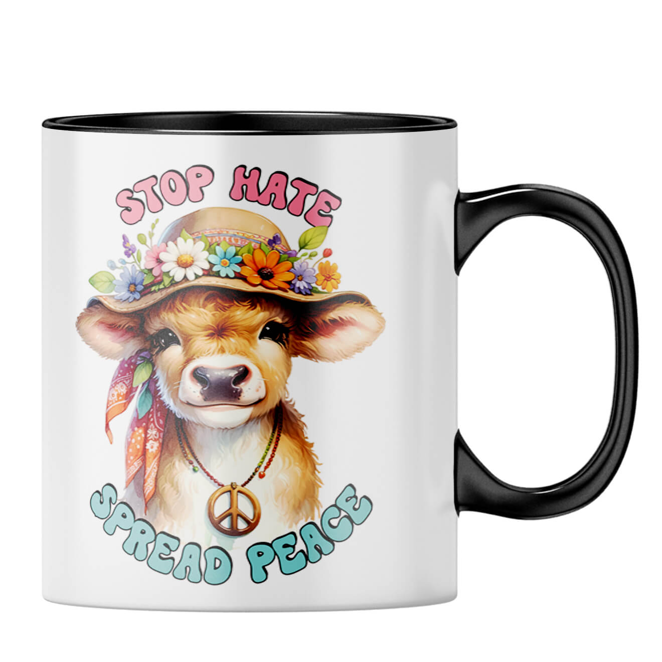 Stop Hate Spread Peace Coffee MugB-Black