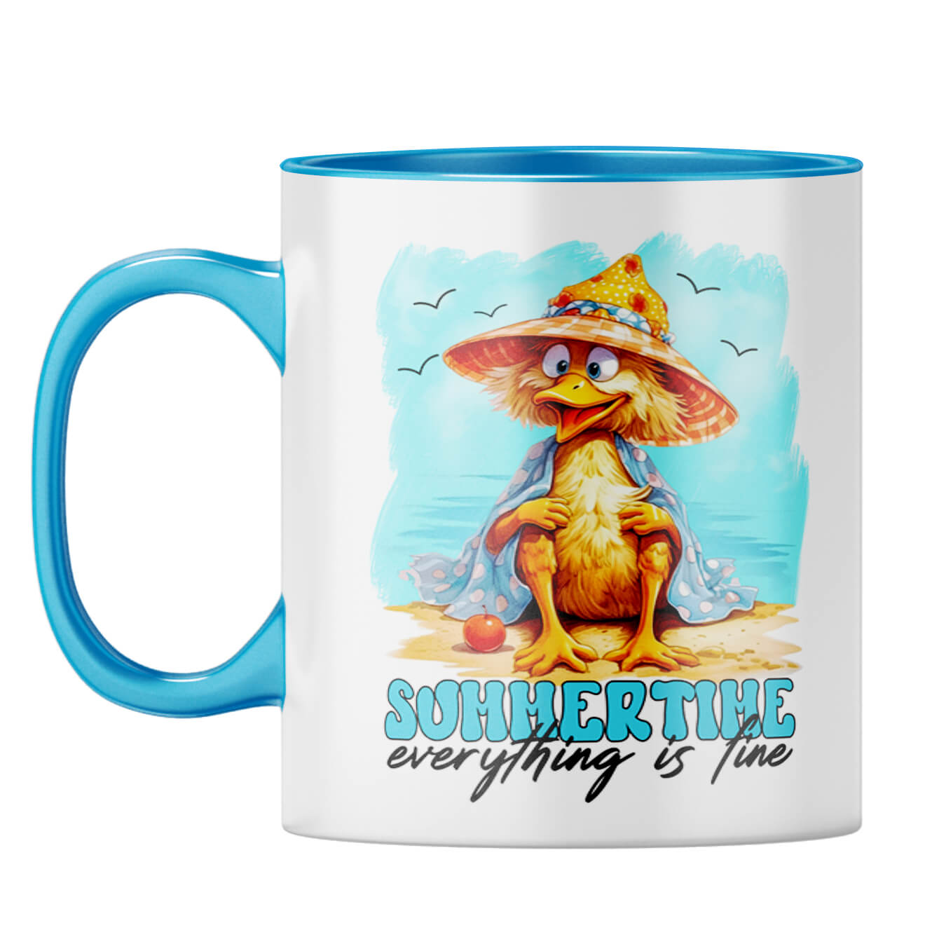 Summer Time is Fine Coffee Mug Light Blue