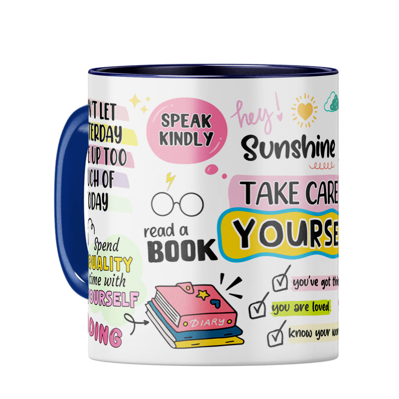 Take Care Yourself Coffee Mug Dark Blue