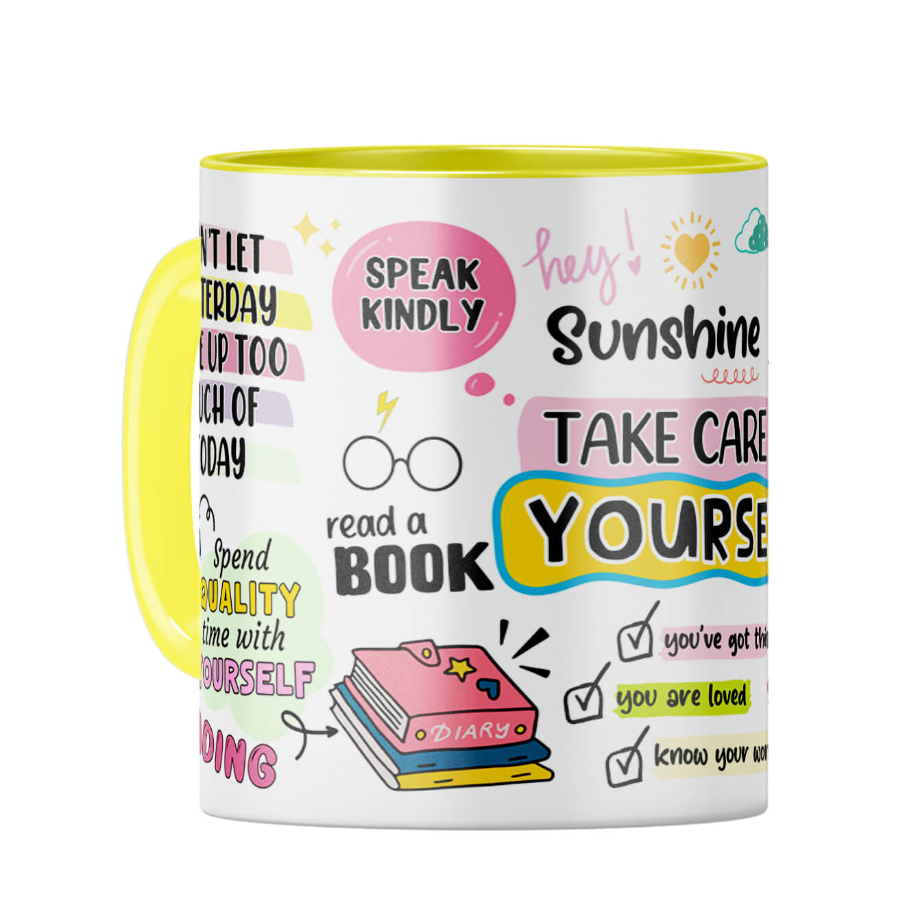 Take Care Yourself Coffee Mug Yellow