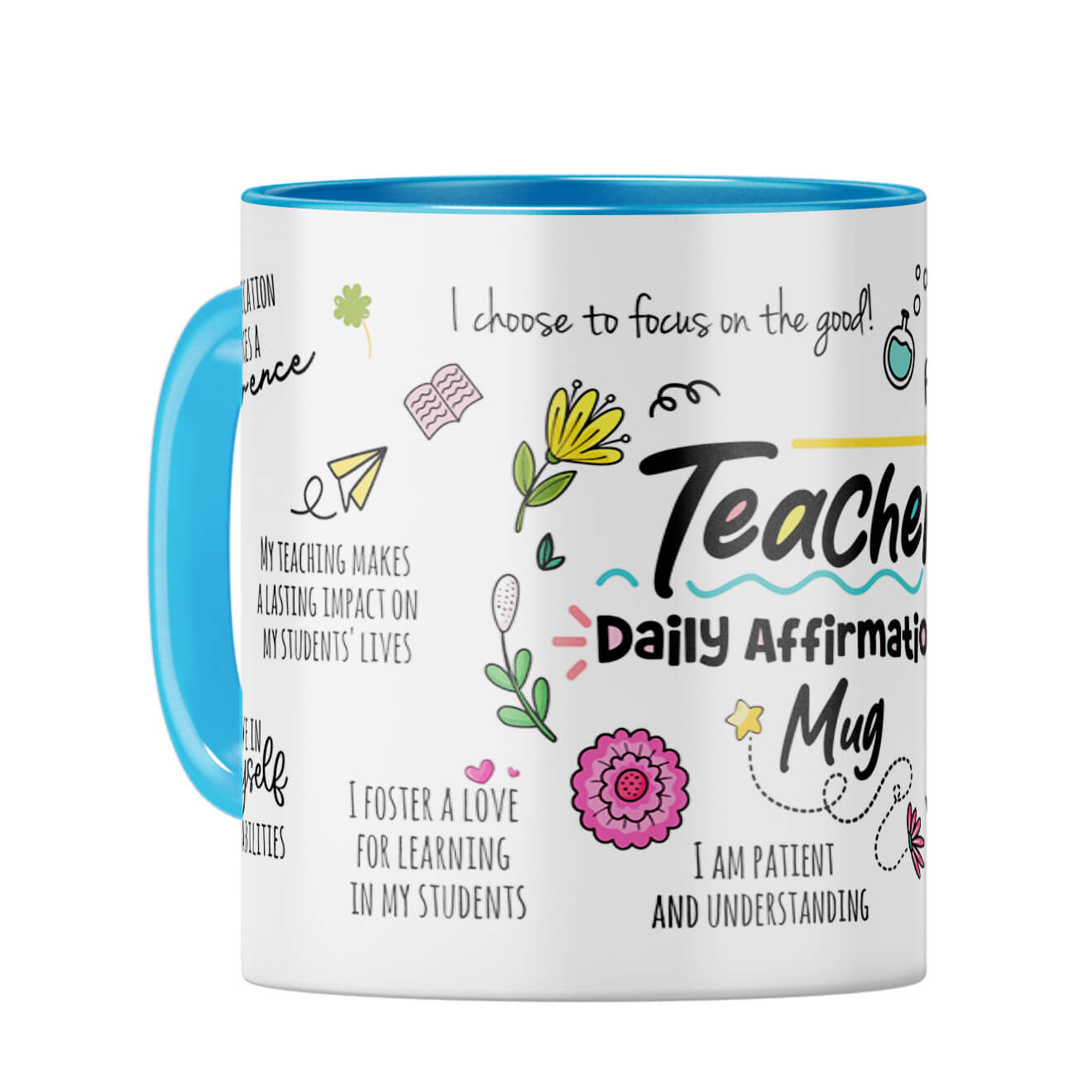 Teacher Daily Affirmations Coffee Mug Light Blue