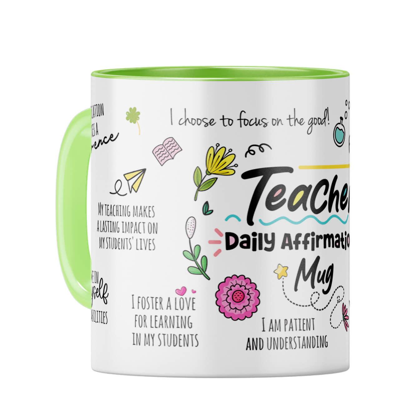 Teacher Daily Affirmations Coffee Mug Light Green