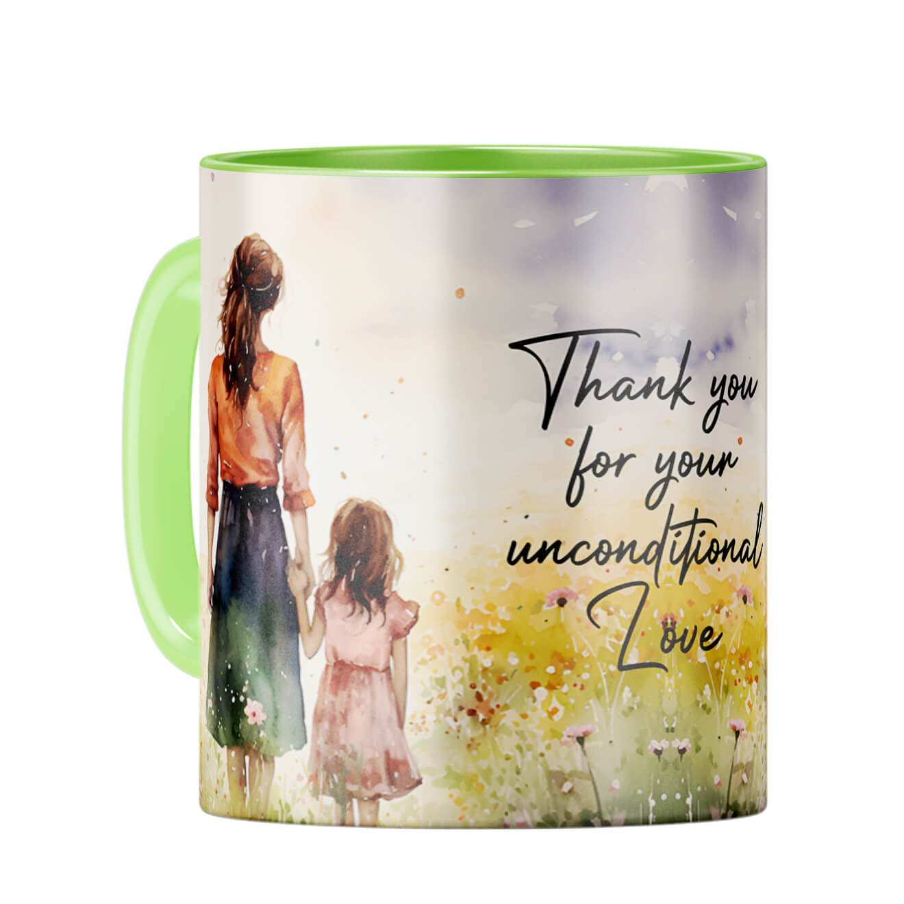 Thank your for Unconditional Love Coffee Mug Light Green