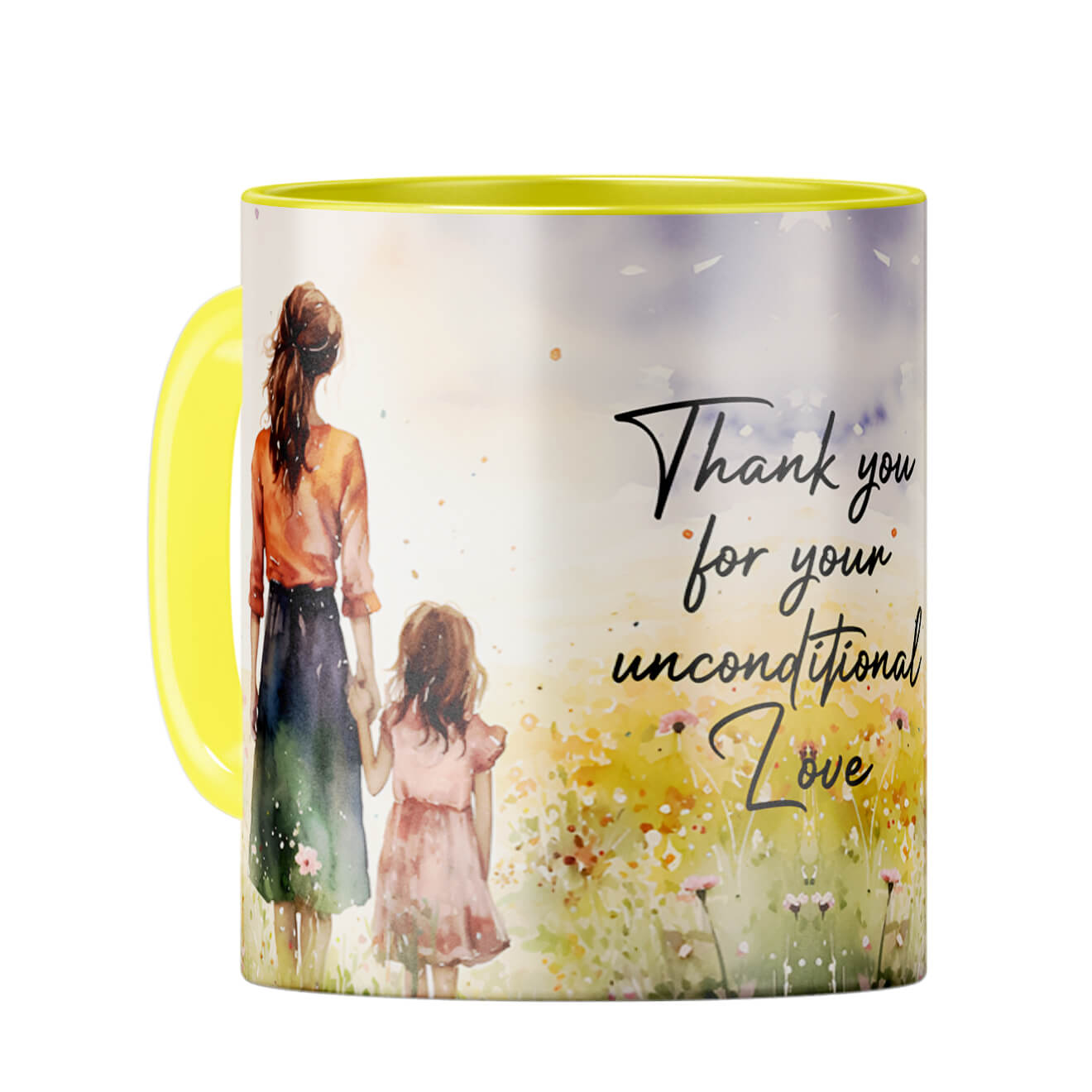 Thank your for Unconditional Love Coffee Mug Yellow