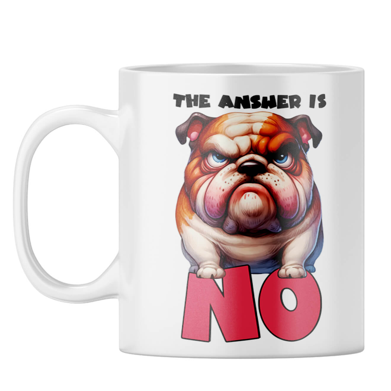 The Answer is No Coffee Mug White