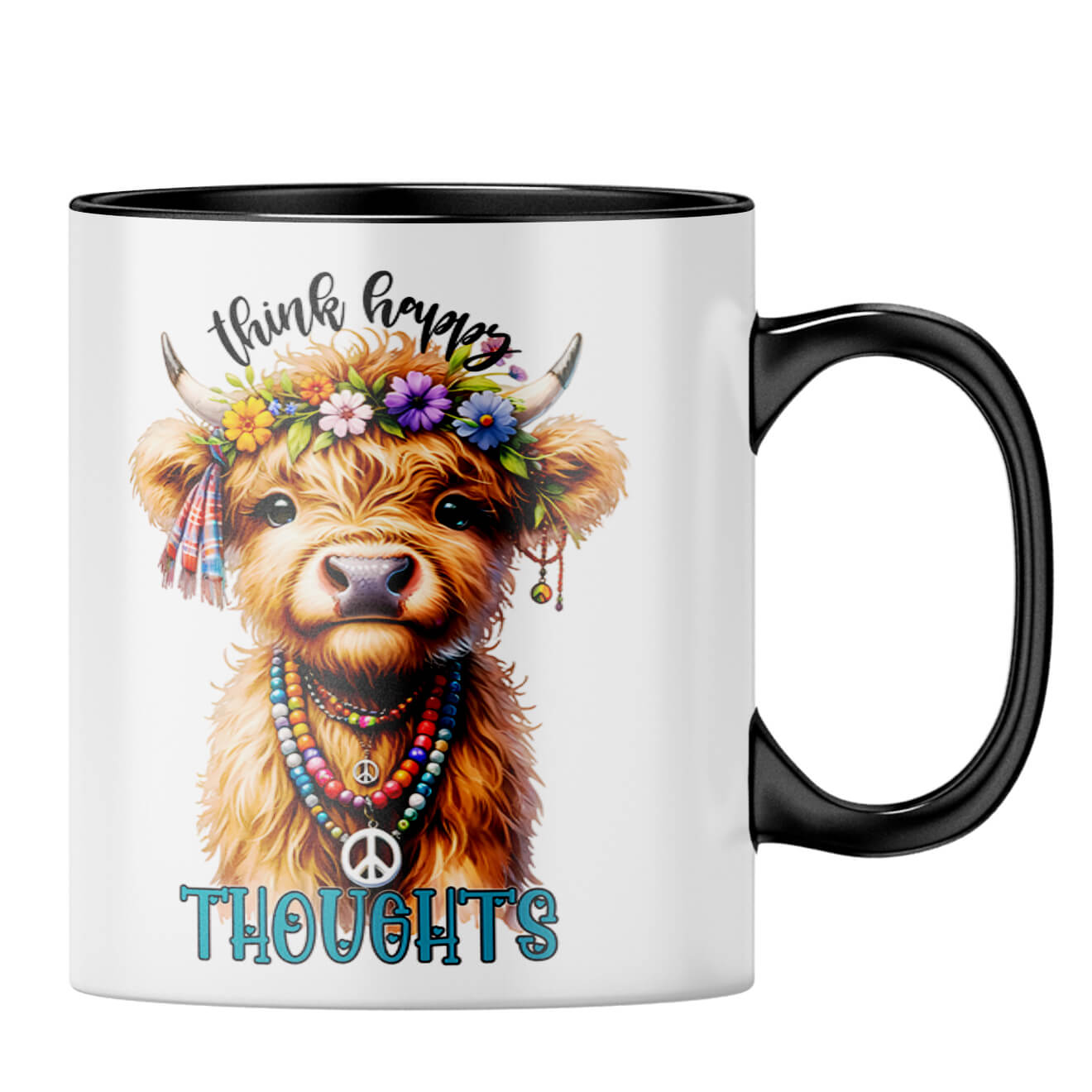 Think Happy Thoughts Coffee MugB-Black