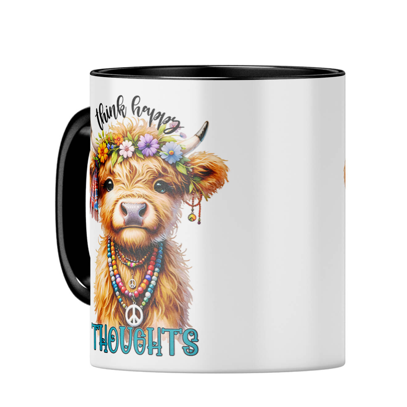 Think Happy Thoughts Coffee MugC-Black