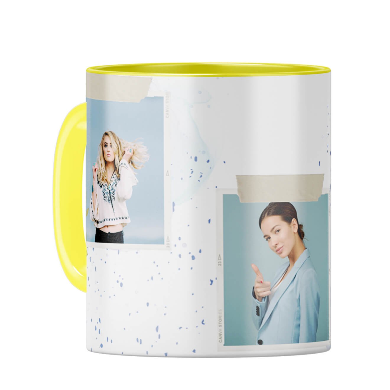 Three Special Photos Coffee Mug Yellow