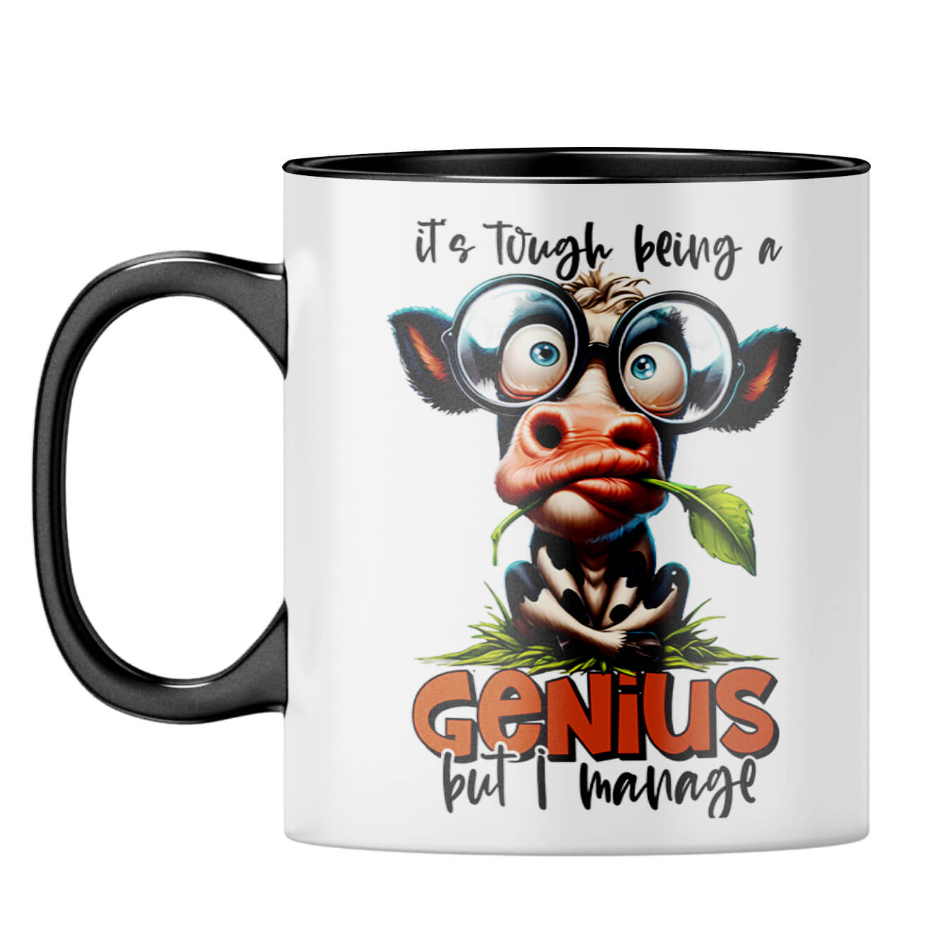 Tough Being a Genius Coffee Mug Black
