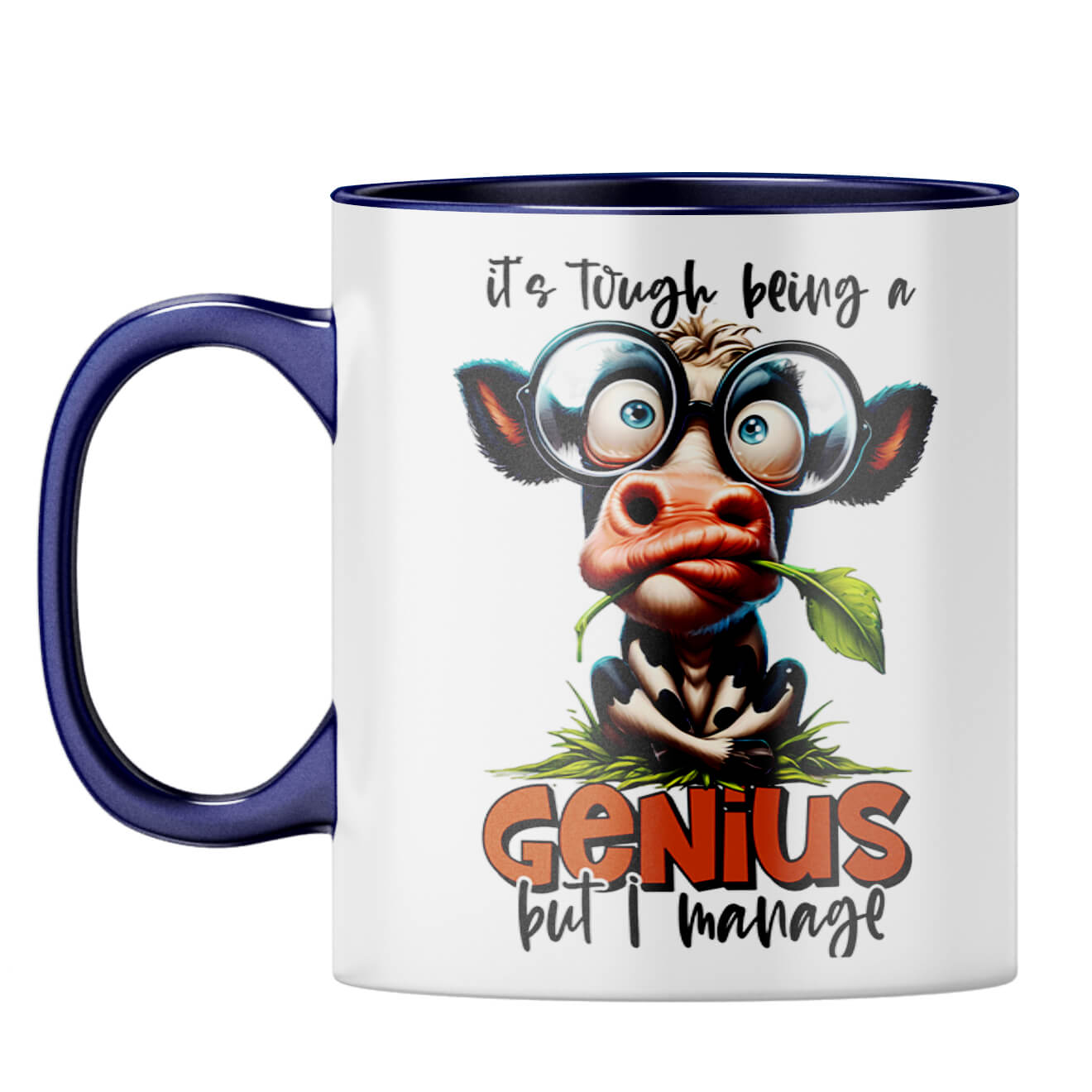 Tough Being a Genius Coffee Mug Dark Blue