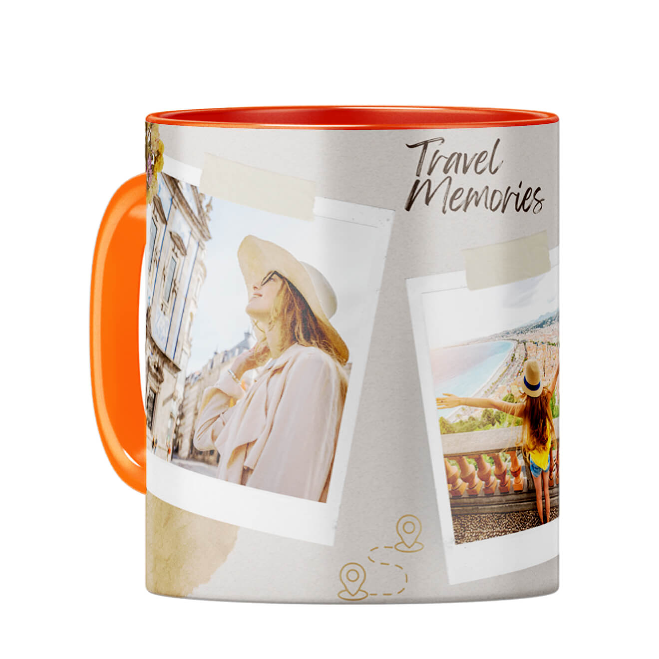 Travel Memories Coffee Mug Orange