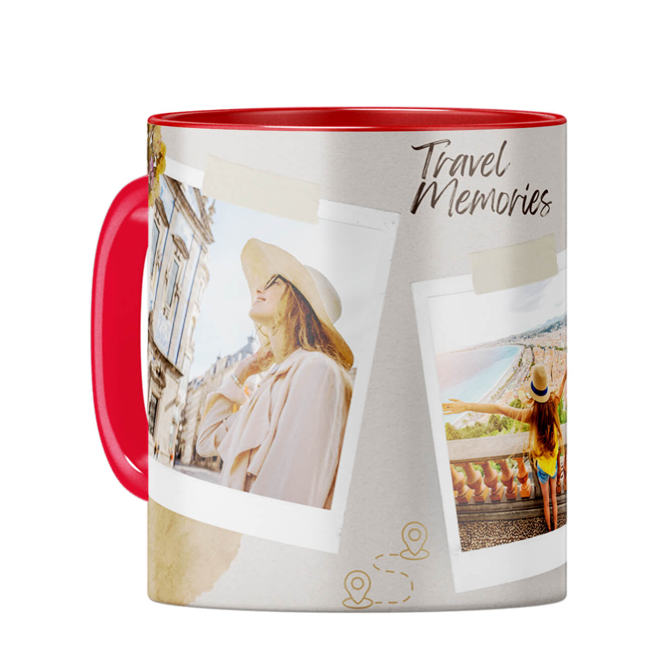 Travel Memories Coffee Mug Red