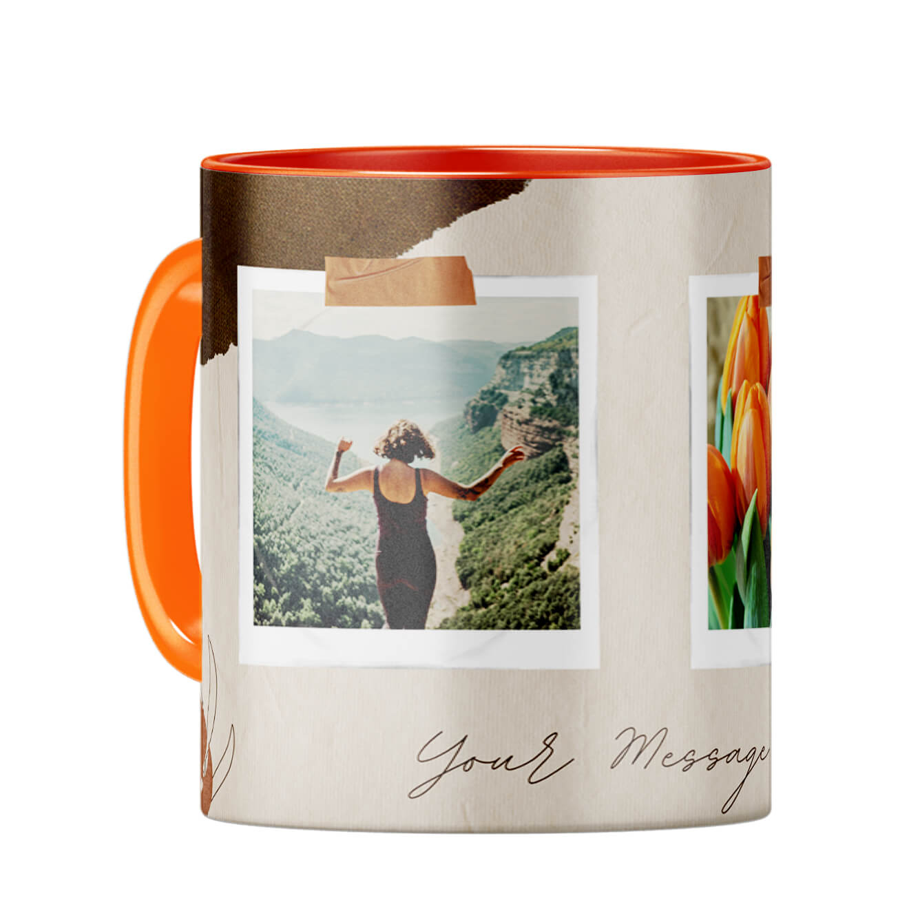 Two Photos Coffee Mug Orange