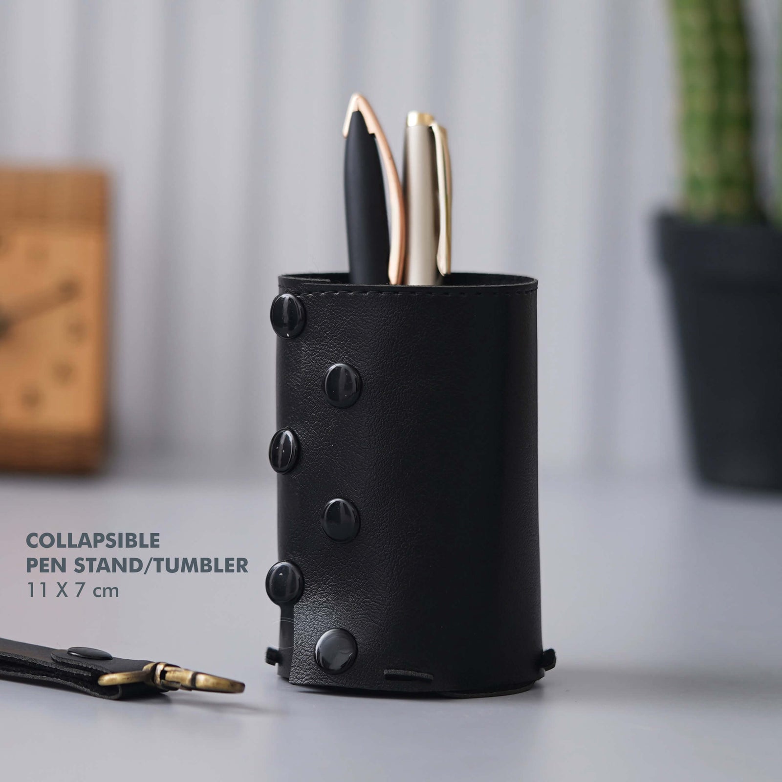 Vegan Leather Pen Stand & Tumbler - Practical & Stylish - corporate gift by YuBingo