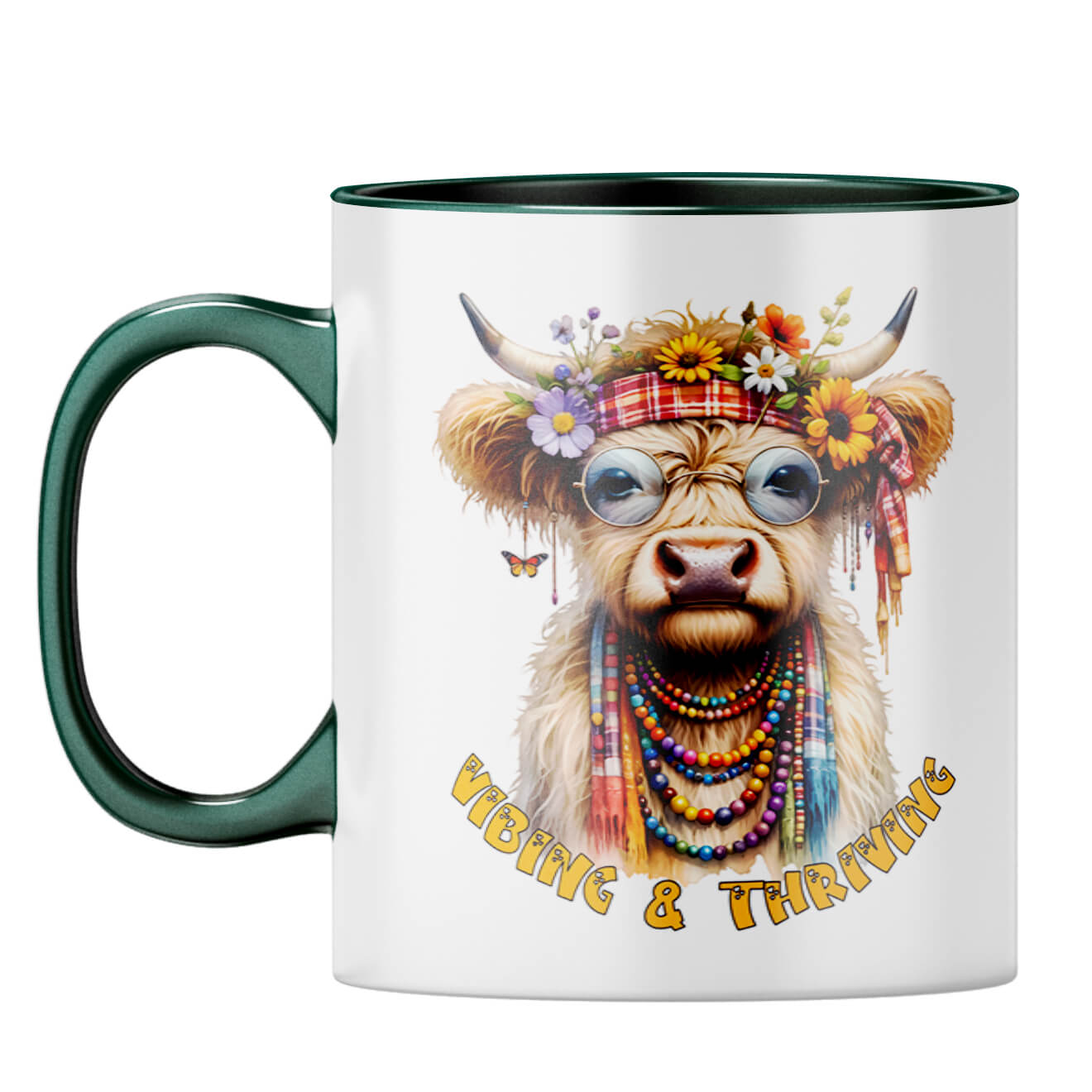 Vibing and Thriving Coffee Mug Dark Green