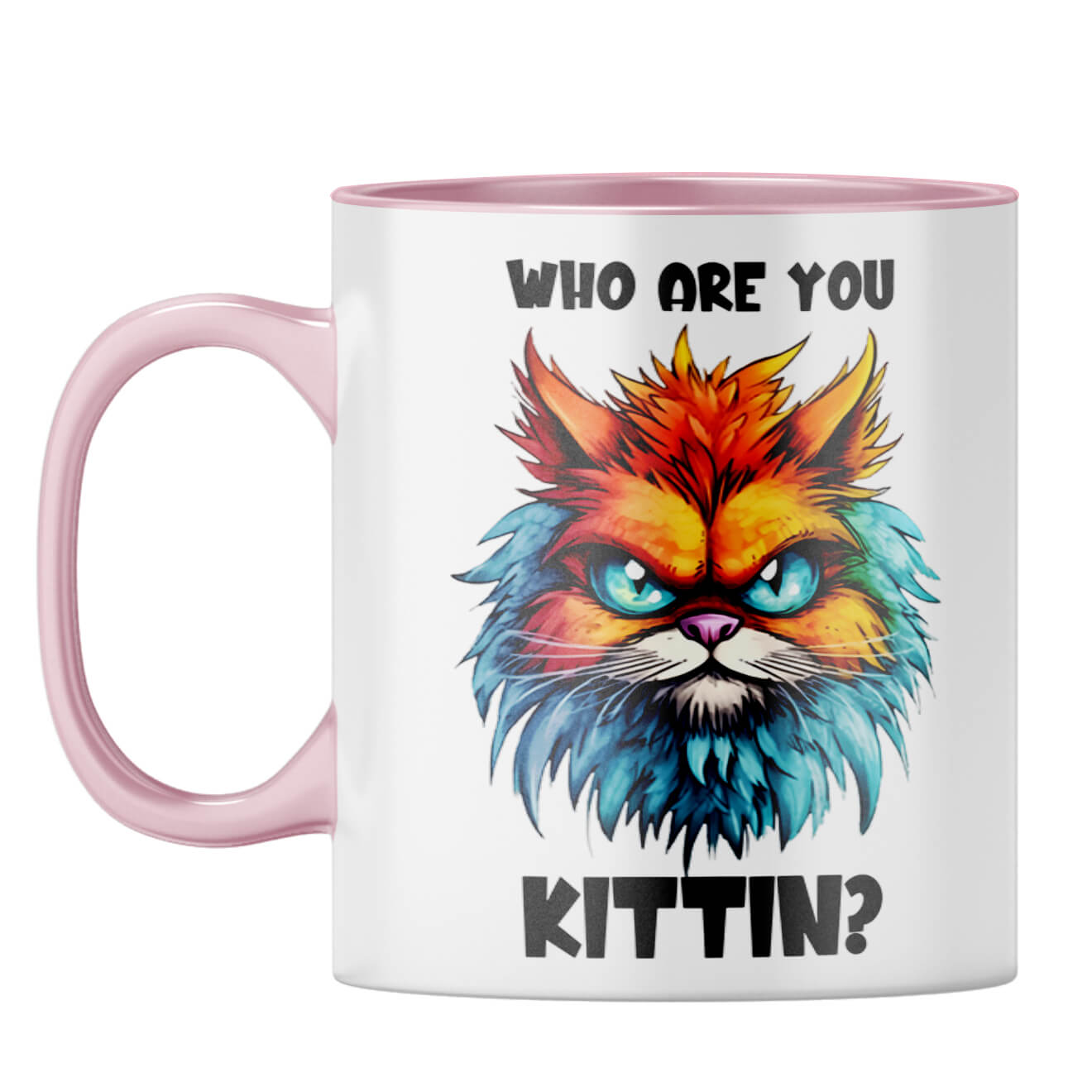 Who Are You Kittin Coffee Mug Pink