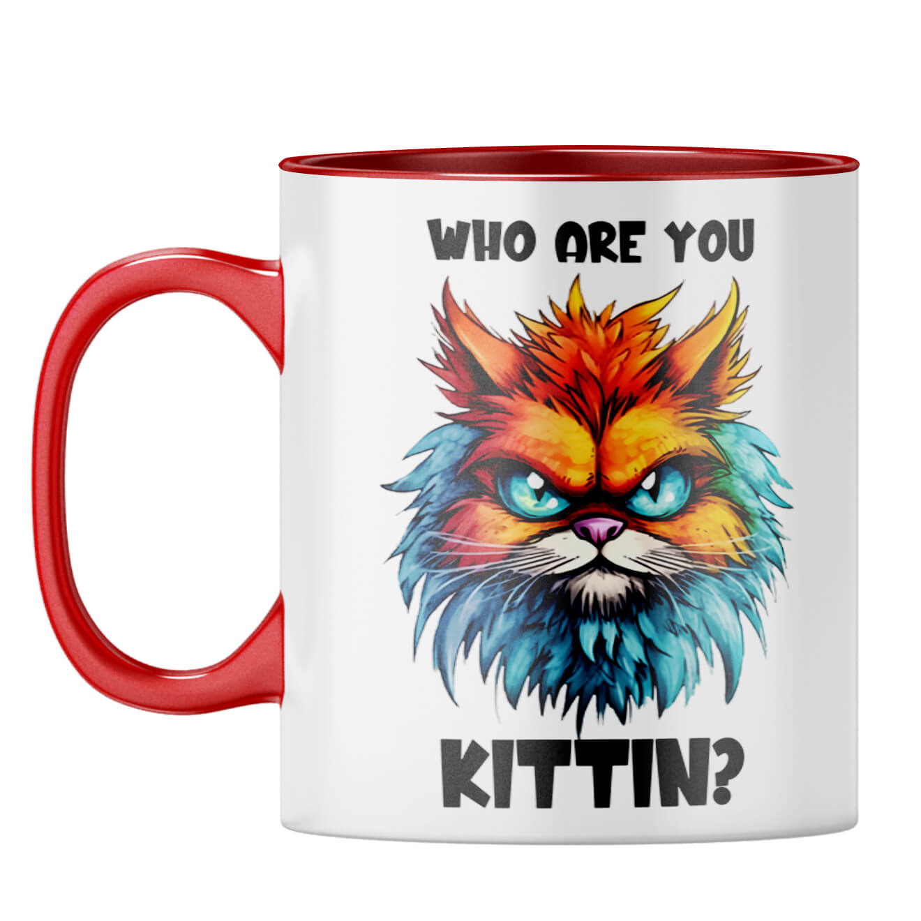Who Are You Kittin Coffee Mug Red