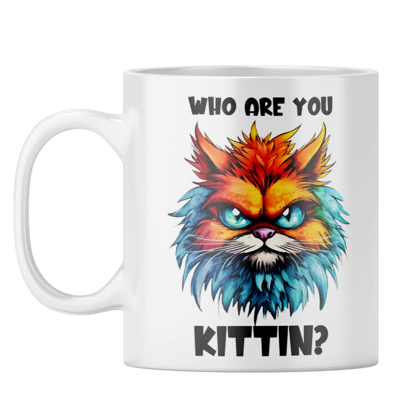 Who Are You Kittin Coffee Mug White