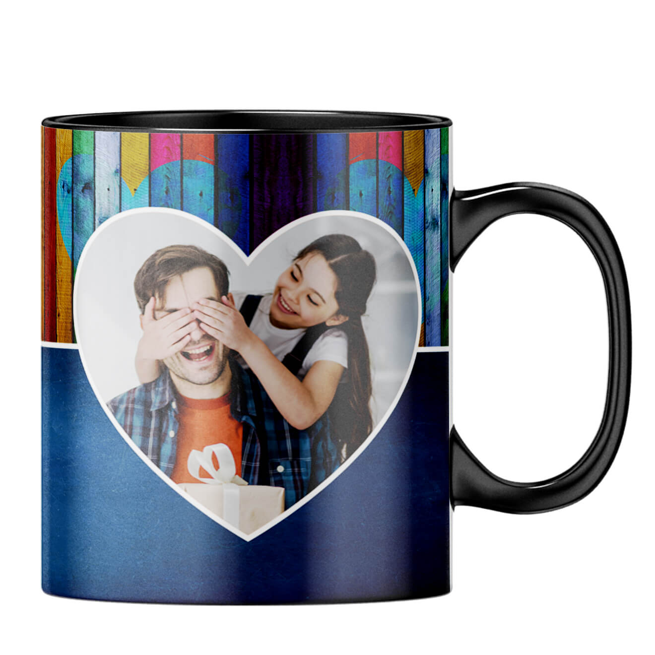 Woody Heart Photo Coffee MugB-Black