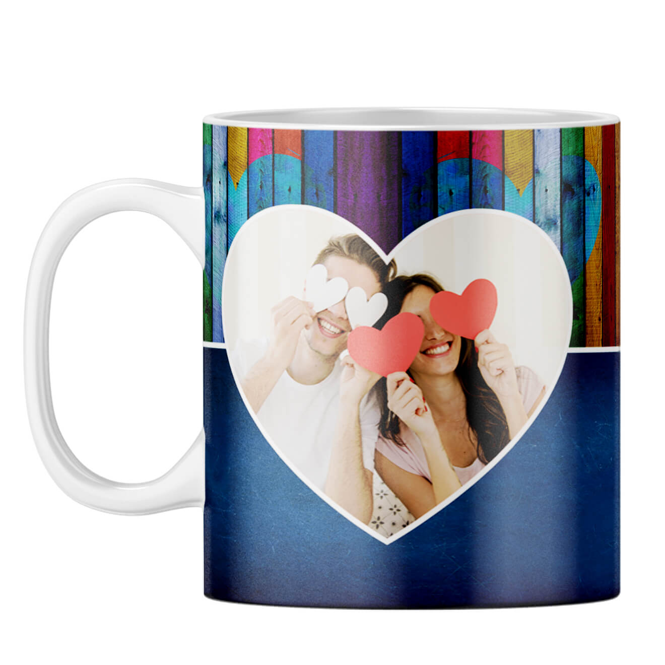 Woody Heart Photo Coffee Mug White