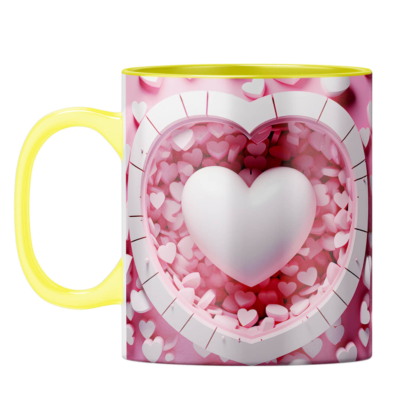 YuBingo 3D Heart Elegance Coffee Mug Yellow
