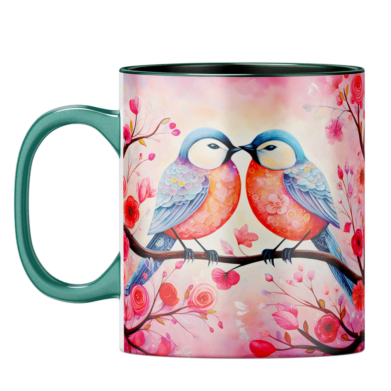 YuBingo Bird Love Serenade Coffee Mug Dark Green