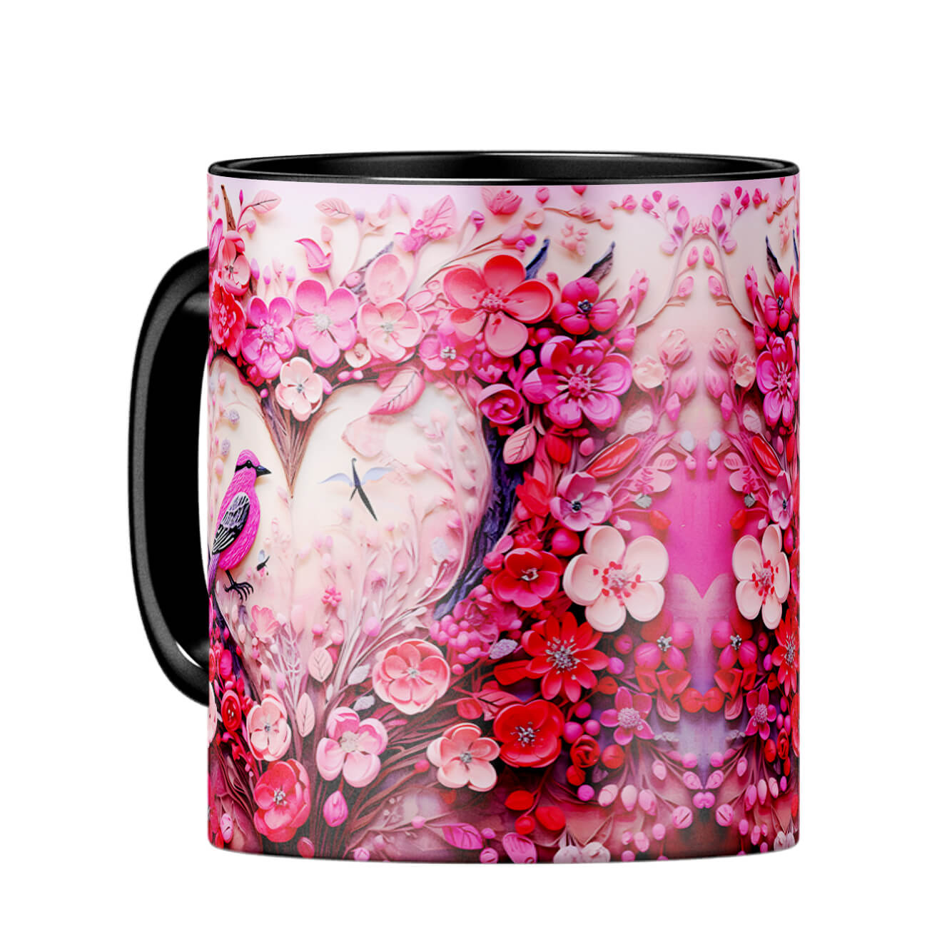 YuBingo Birdy Heart Whispers Coffee MugC-Black