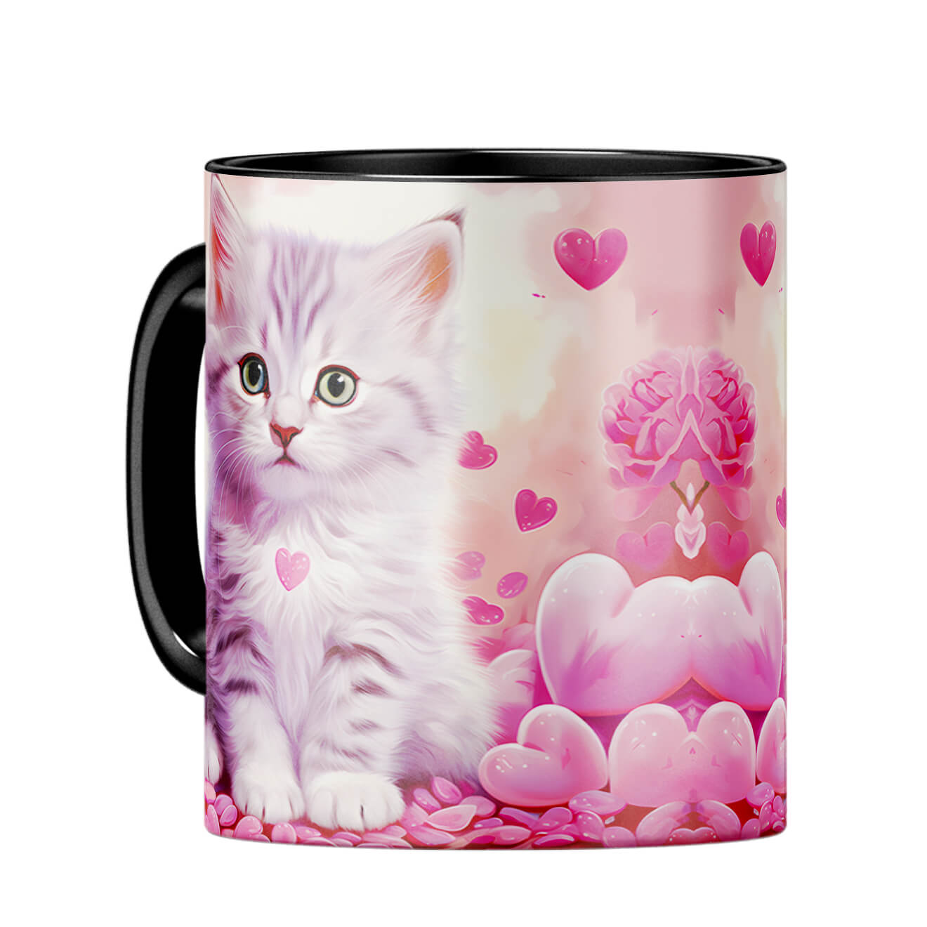 YuBingo Cat Hearts Melody Coffee MugC-Black