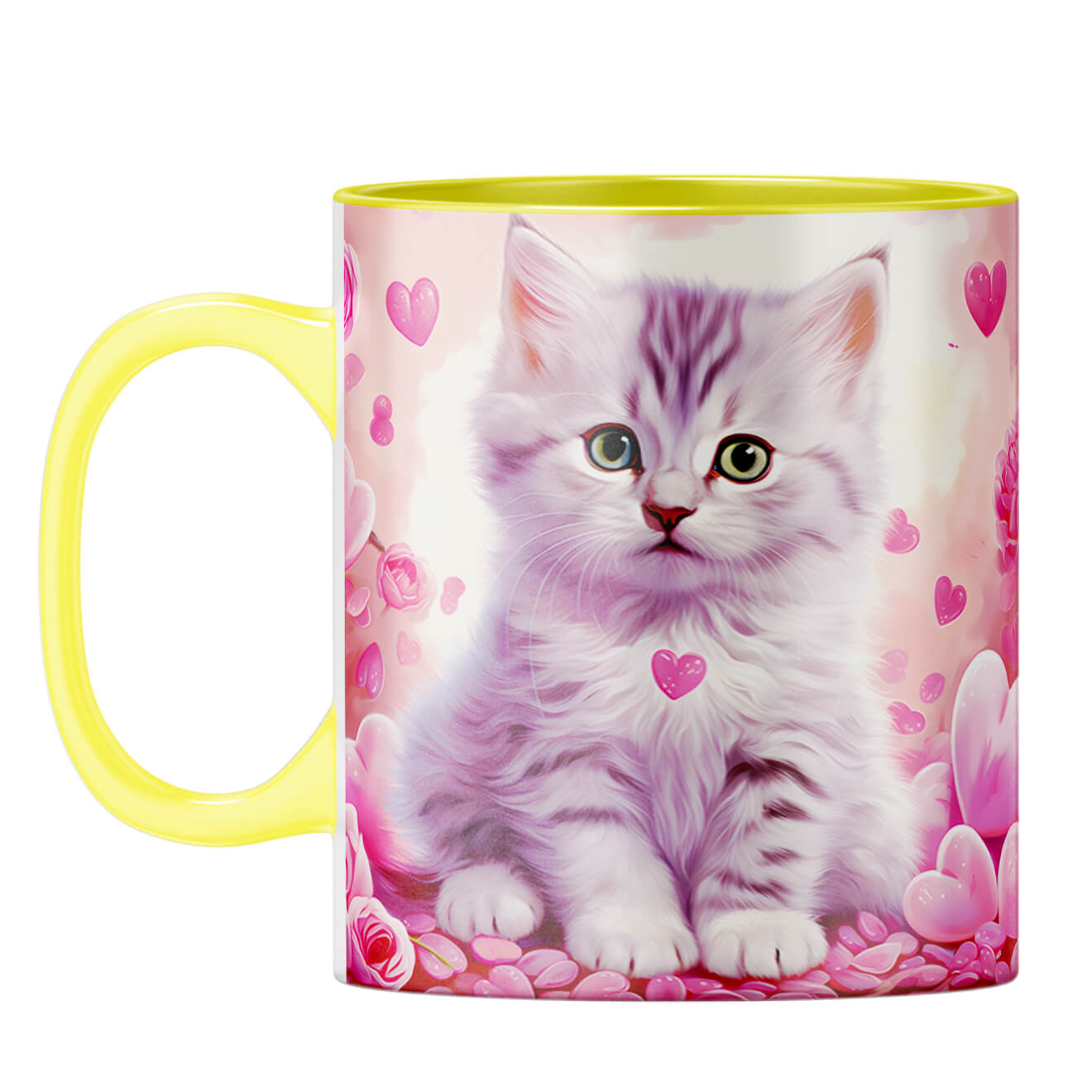 YuBingo Cat Hearts Melody Coffee Mug Yellow