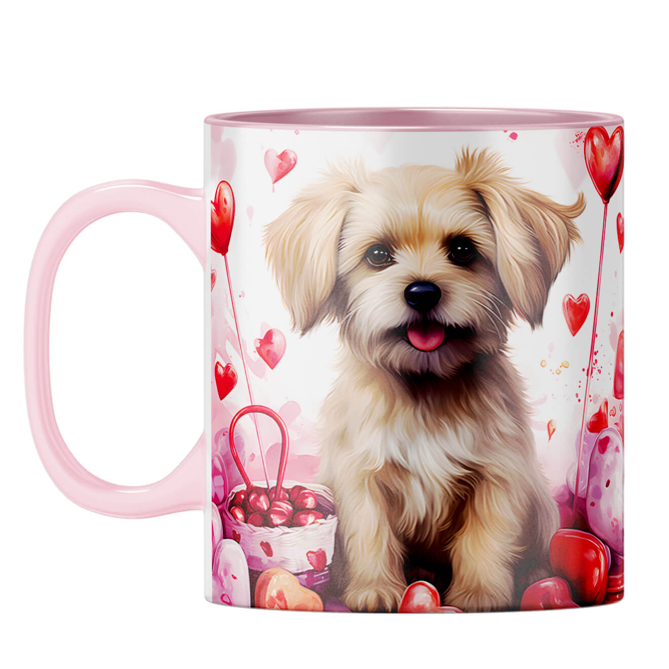 YuBingo Cute Puppy Affection Coffee Mug Pink
