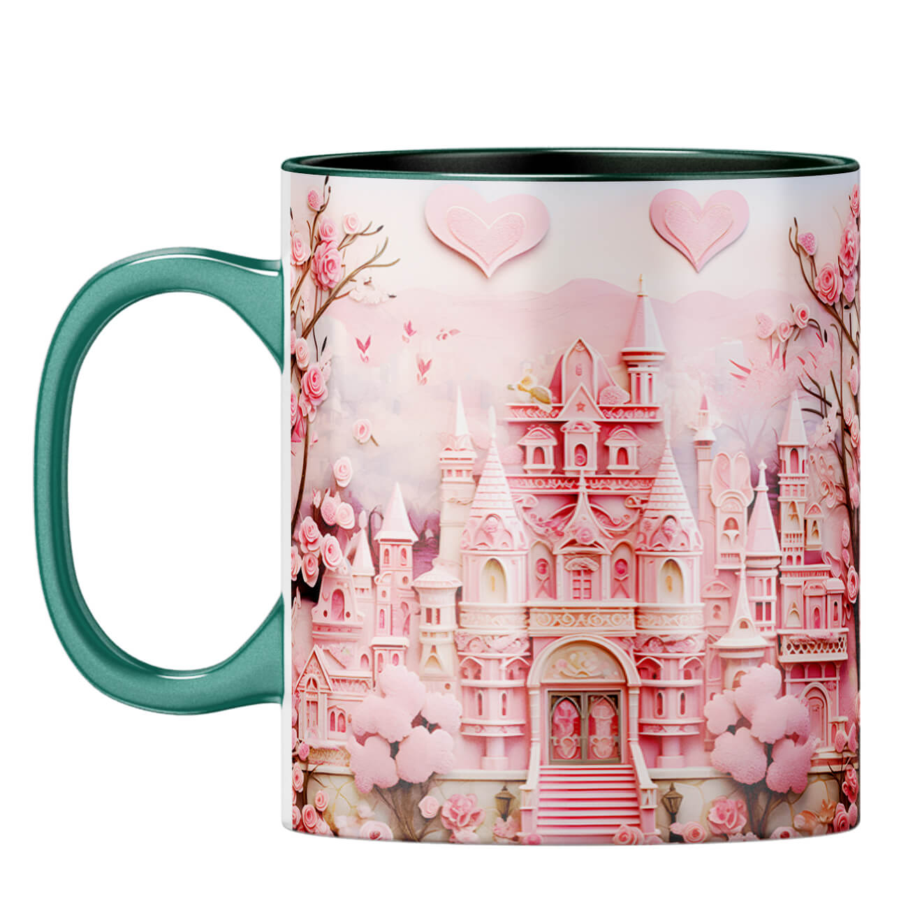 YuBingo Dream Castle in Pink Symphony Coffee Mug Dark Green