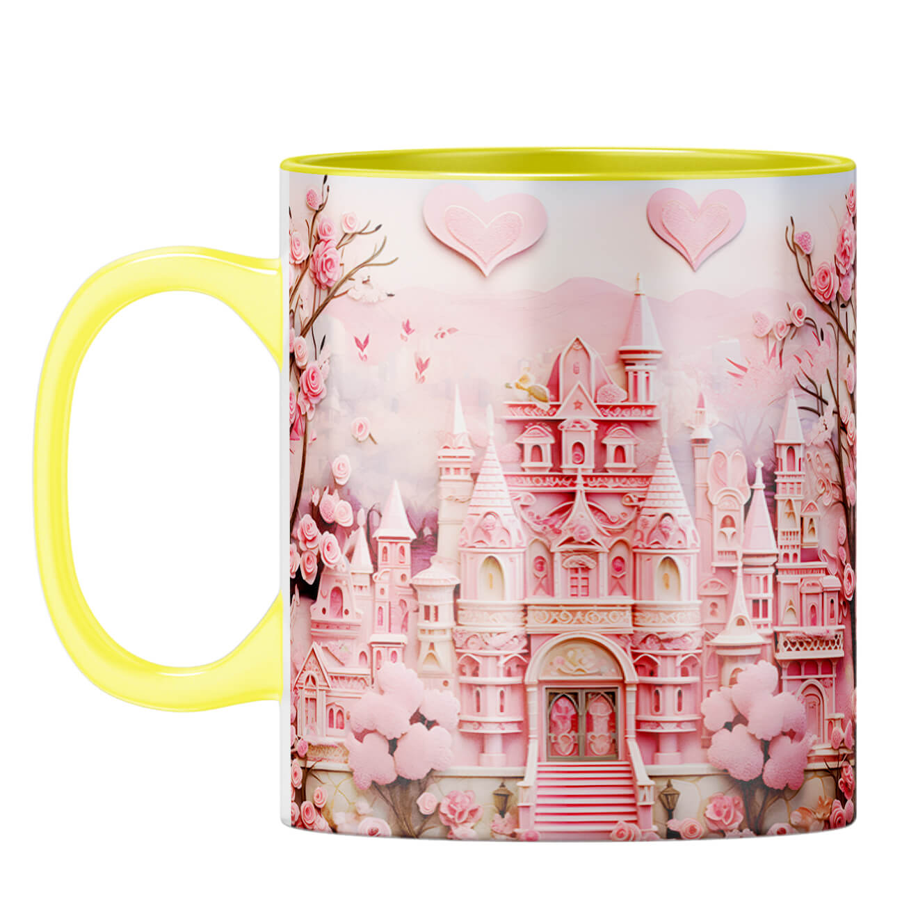 YuBingo Dream Castle in Pink Symphony Coffee Mug Yellow