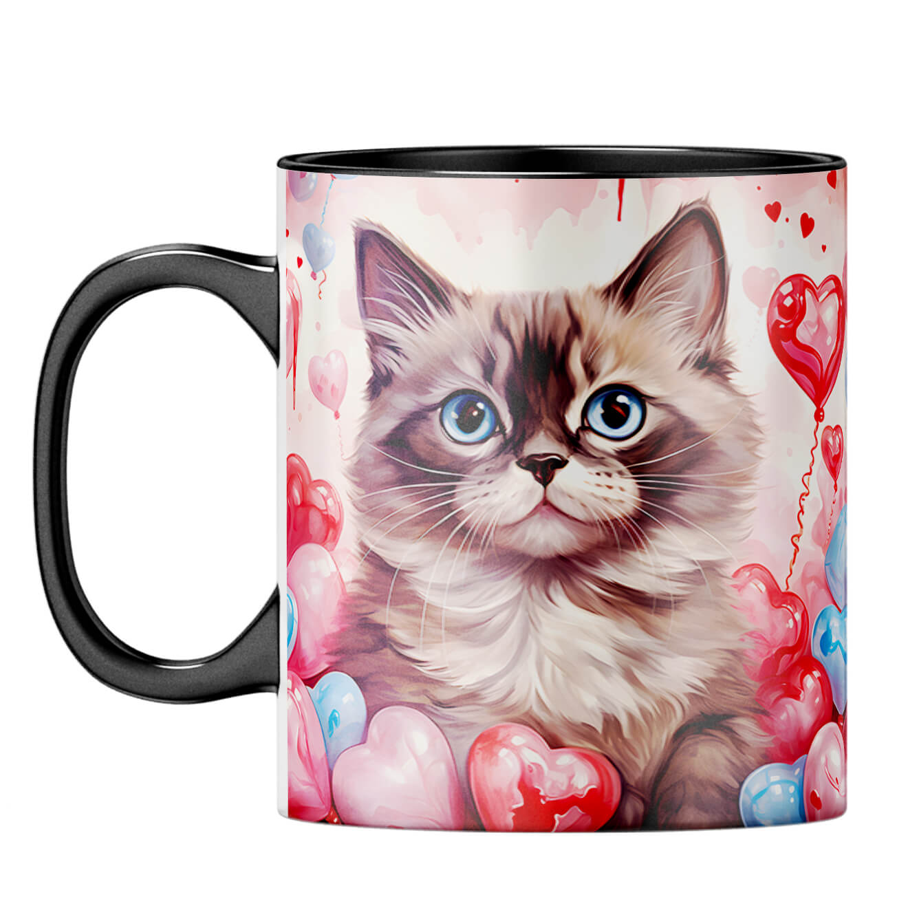 YuBingo Expressive Cute Cat Coffee Mug Black